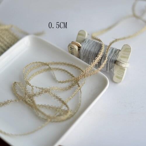 Hot sale Shallow fine gold gold thread woven lace ribbon doll dress lace accessories 0.5cm H300