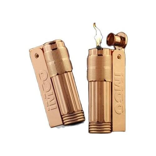 Genuine IMCO original tau rose gold gasoline & kerosene & oil lighter. Can be put into the cigarette case