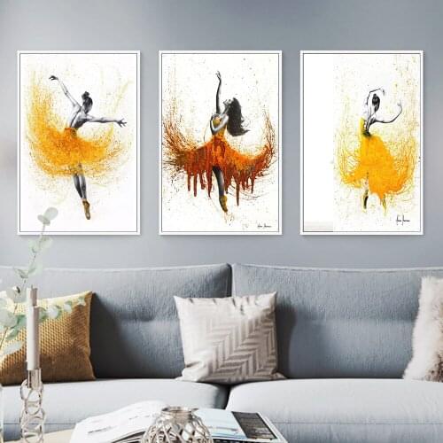 Ballet Girl Watercolor Picture Poster Canvas Painting and Living Room Wall Art Prints Decoration Mural for Modern Home Decor