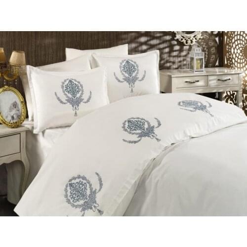 Land Of dowry Virgo Embroidered Duvet set Cream Oil