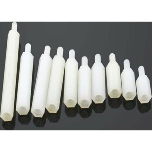 M2.5 50pcs/pack White Nylon Hex Spacer Single Head Isolation Column Insulation Rust-proof DIY PCB Free Shipping Russia