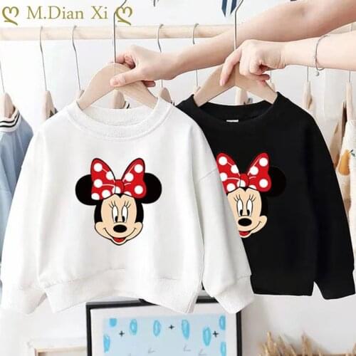 Cute Girls Hoodie Clothes Cartoon Fashion Toddler Baby Boys Girls Sweatshirt T-shirt Hooded Cotton Minnie T-shirt