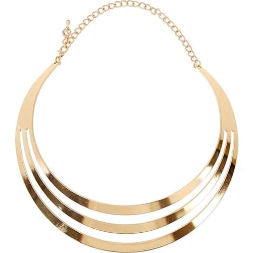Layered Choker Necklace For Women Fashion Statement Collar Pendant Rose Gold Sliver Chain Chocker Jewelry Decoration Accessories