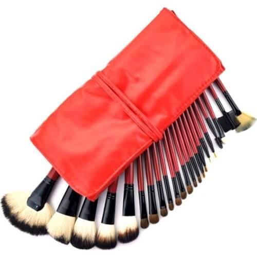 21 Pieces Comestic with Fashion Red Case Professional Makeup Accessories Brushes Tools Foundation Brush Sets & Kits High Quality