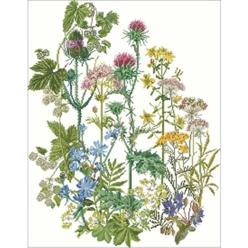 Wildflowers flower patterns counted 11CT 14CT 18CT Cross Stitch Sets DIY Wholesale Cross-stitch Kits Embroidery Needlework
