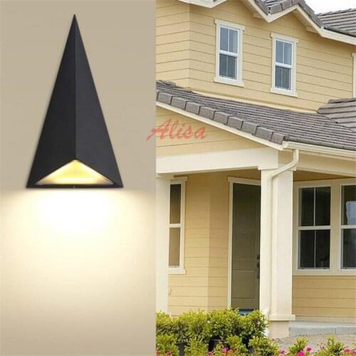 Free Shipping New Waterproof Indoor Outdoor 9W LED Wall Lamp AC85-265V villa outside the wall lamp Black Shell