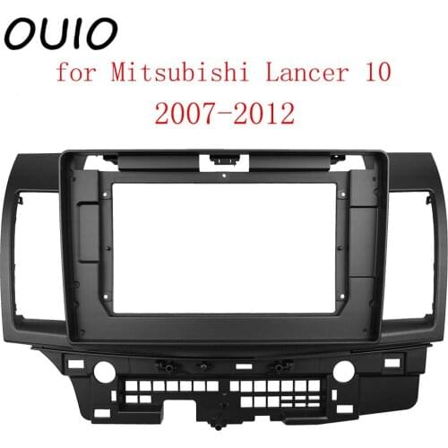 OUIO 9 inch car dashboard Double Din DVD frame decoration kit dashboard panel suitable for Mitsubishi Lancer 10 2007-2012 frame