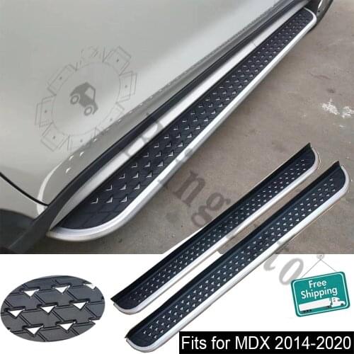 Fits for A-c-ura MDX 2014-2020 2Pcs left right running board side steps nerf bar car pedal side stairs