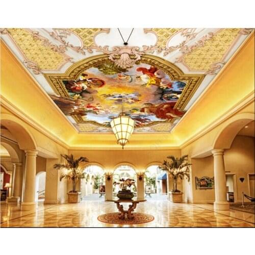 Custom ceiling wallpaper 3d ceiling murals wallpapers European style new ceiling zenith character mural background wall picture
