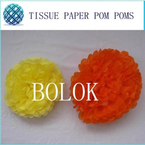 10" (25CM) 200pcs/lot Tissue Paper Pom Poms/honeycomb balls/paper garlands lanterns Wedding Decoration / Wedding Pom Poms