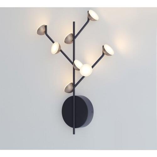 Nordic simple black wall lamp fashion creative living room bedroom bedside study hotel aisle wall lamp