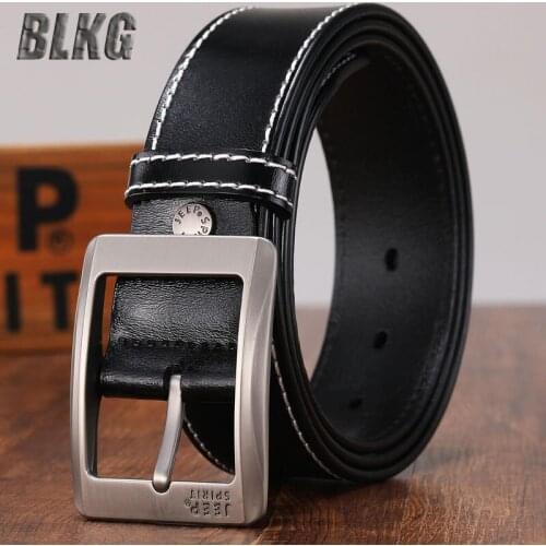 Luxury Brand Leather Belt Men Business Casual Pin Buckle Genuine Cowskin Strap Split Leather Waist Belt High Quality Mens Belt