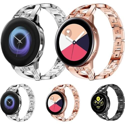 20mm 22mm Diamond Wrist Strap for Samsung Galaxy 42/46mm Active 2 Watch Womens Band for Galaxy Watch3 41/45mm Gear Watchband
