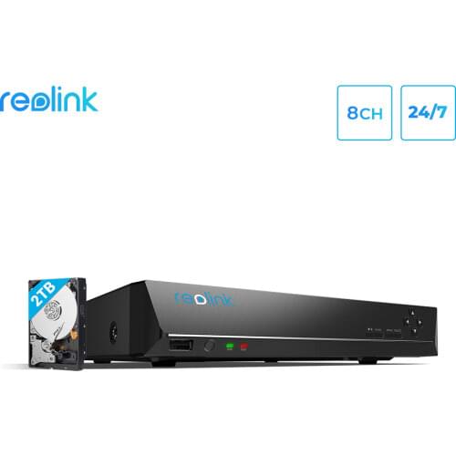Reolink 8ch RLN8-410 5MP PoE NVR with Built-in 2TB HDD for Reolink 4MP 5MP 4K HD IP Cameras ONLY 24/7 Video Recorder