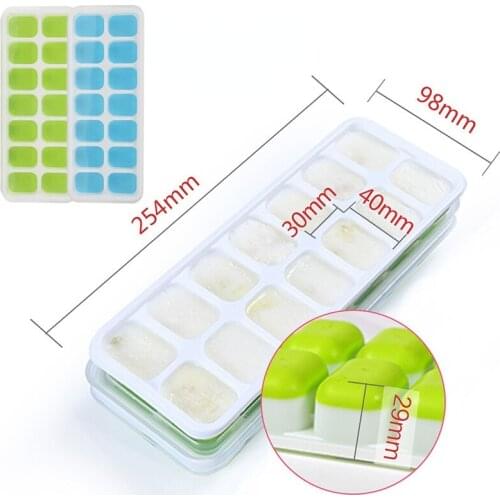 Silicone Ice Tray Creative Ice Box with Lid Plastic Refrigerated Food Grade DIY Ice Cube Mold