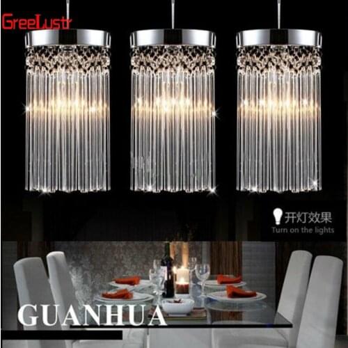 Modern fashion simple luster chandelier LED k9 crystal pendant lamp Restaurant lights Balcony aisle lamp 110v-260v Voltage light