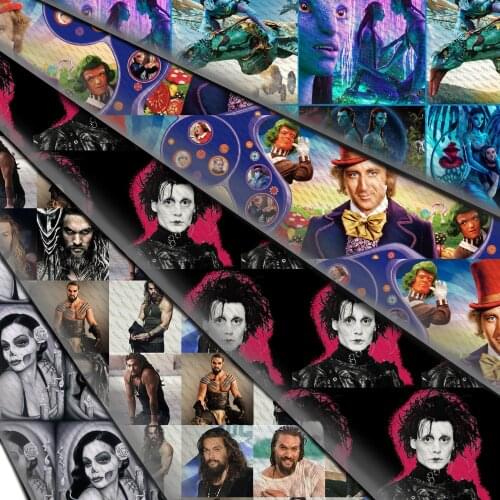 50*145cm Movies Character Print Knit Fabric Bullet Textured Liverpool 4 Way Stretch Fabric for Sewing Needlework DIY Cloth