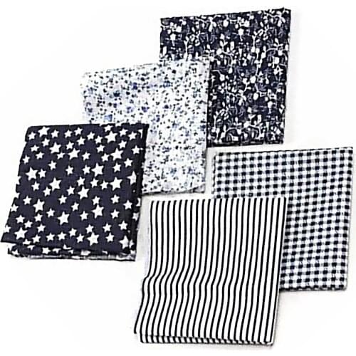 5-Piece 50x50cm Cotton Fabric Printed Cloth Sewing Quilting Fabrics For Patchwork Needlework DIY Handmade Accessories