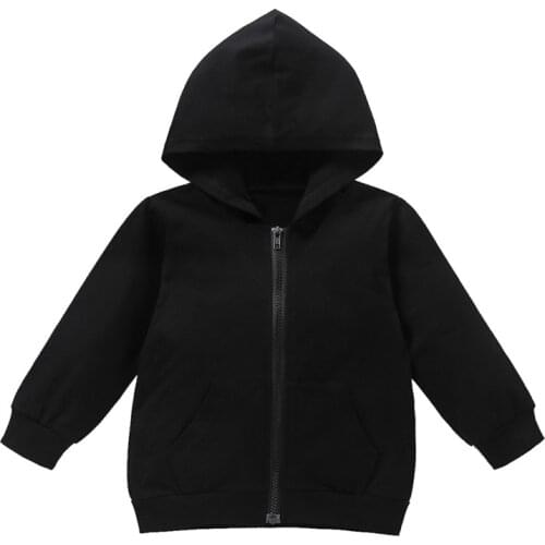 1-6Years Newborn Baby Girl Boy Autumn Sweatshirts Print Letter Long Sleeve Zipper Hooded Sweatshirts Fall Spring Casual Hoodies