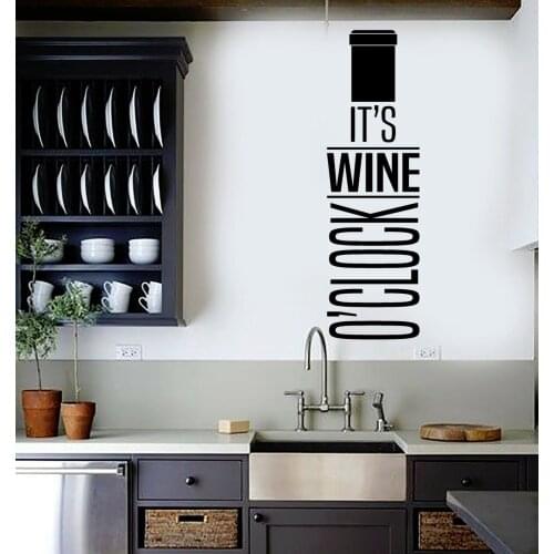 Wine Wone Bottle Quote Wall Decals Bar Restaurant Decor Kitchen Wall Stickers Mural Remocable Room Decoration Accessories Z101