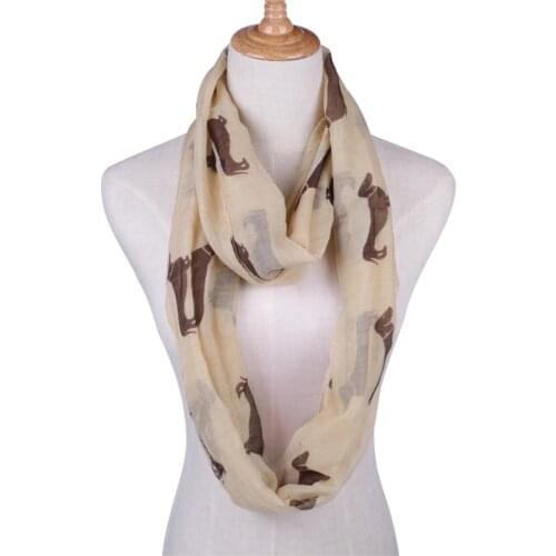 2019 Volie Girls Womens Scarves, Dog Print Scarf, Dachshund Infinity Scarf, Loop Scarf, Wholesale Free Shipping greyhound scarf