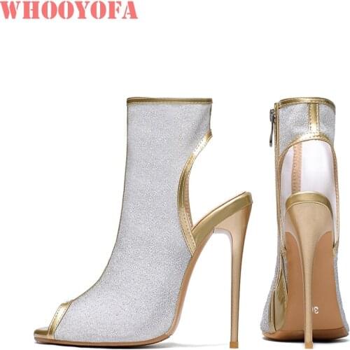 Brand New Fashion Silver Pink Women Stripper Sandals Super Thin High Heel Lady Party Shoes WX382 Plus Big Size 12 43 45 47