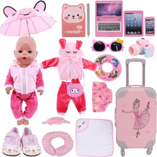 13Pcs/Set Doll Clothes Shoes Kitty Series Cartoon Animals Accessories For 18 Inch American&43cm Reborn Baby New Born Doll Girls
