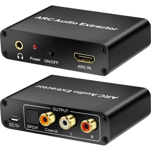 192KHz HDMI-compatible ARC Audio Extractor HDMI Audio Adapter Digital to Analog Audio Converter DAC SPDIF RCA 3.5mm Jack Output