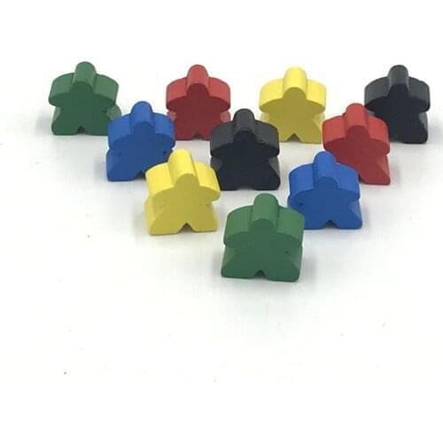 20Pieces/Lot Wooden Pawn/ Chess Standard Size 16mm Meeple For Carcassonne Board Game Accessories 16mm*16mm