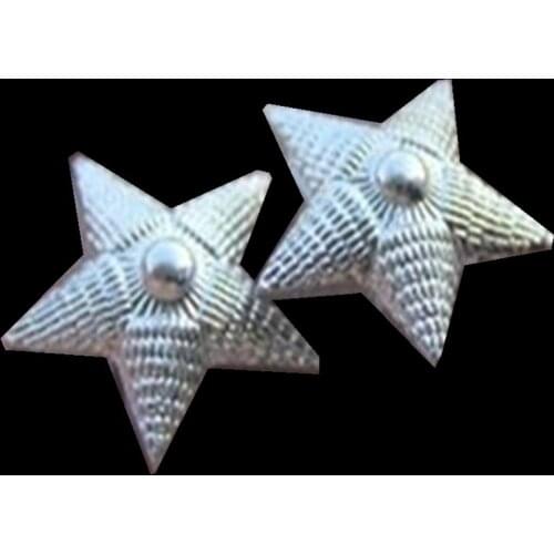 4 pcs The 87 Russia soldier metal shoulder badge silver plated 20 mm five stars military collar metal badge
