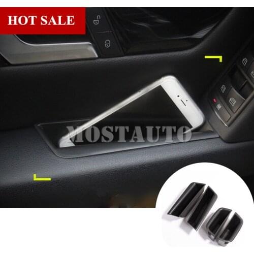 For Benz C Class W204 Interior Side Door Storage Box Holder 2008-2013 4pcs Car Accessories Interior Car Decor Car Trim