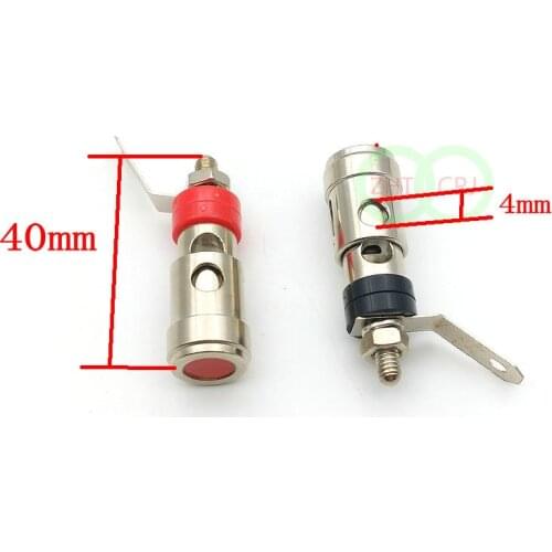 50pcs copper 4mm L Banana Audio Plug Jack Socket Speaker Binding Post spring loaded subwoofer basket terminal connector