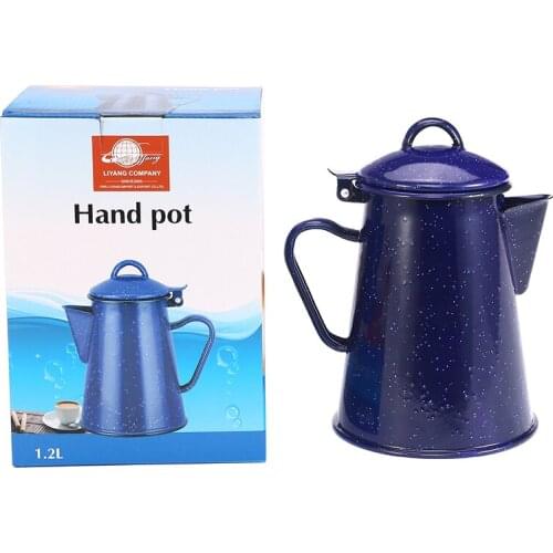 0.8L-2.4L Enamel Coffee Pot Hand Tea Enamel Kettle Induction Cooker Gas Stove Enamel kettle Universal for Home Kitchen
