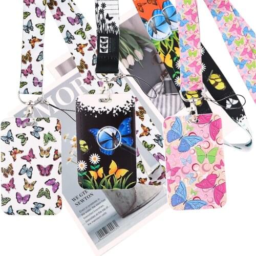 JY099 New Cartoon Printed Lanyard Badge ID Card Holder Neck Strap Cell Phone Neck Straps Office School Supplies Accessory Gift