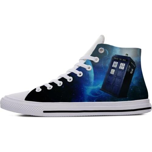 Mens Casual Shoes Anime Doctor Who DR Who Fashion Popular Cool Canvas Shoes High Top Breathable 3D Printed Men Women Sneakers