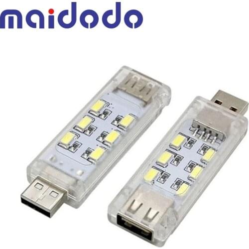 Maidodo 5V Mini USB Led Night Light Camping lamp double sided 12 leds USB Charging Reading light Computer Laptop desk LED lamp