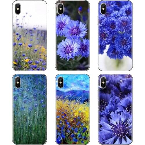 Blue Cornflowers Butterfly Delphinium Soft Case Covers For Huawei Honor 6 6A 7 7X 7A 7C 8 8C 8X 9 9X 10 10i 20 Lite Play Pro