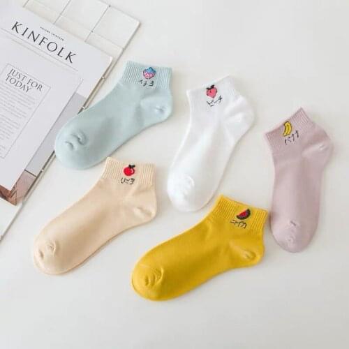 1PC New Fruit Cartoon Socks Womens Short Comfortable Sports Combination Boat Wholesale