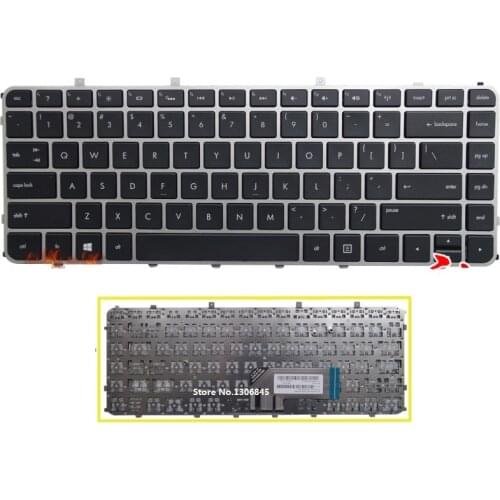 SSEA New US Keyboard For HP Envy6 Envy 6-1000 6-1031er 6-1014nr 6-1254er Envy4-1000 Keyboard with silver frame