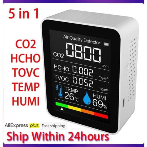 Co2 NEW Meter Co2 Sensor Detector Air Quality Monitor Air Analyzer with Temperature Humidity Display 5000PPM Measuring Range