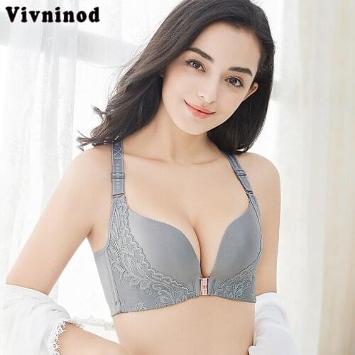 Y-stype Seamless Front Closure Bras Push Up Back Beauty Bras Sexy Lace Women Bras WireFree Brassiere Plus Size BCDE Cup 34 To 52
