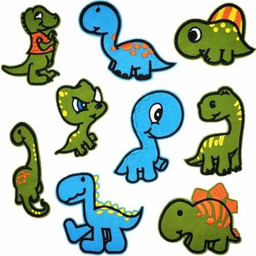 PGY Dinosaur Embroidery Cloth Embroidered Badges Jurassic Park Fashion DIY Clothes Patches Iron On Sticker Cartoon Applique