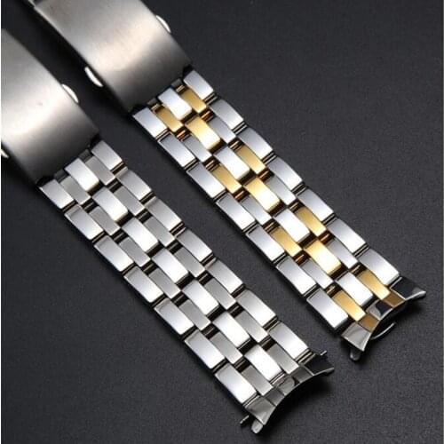 Stainless Steel Watch Band Strap 19mm 20mm Mens Watches Top Brand Luxury Silver Strap for T17/T014/T055 Bracelet Butterfly