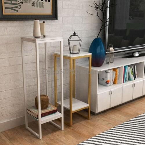 Nordic light luxury marble side table simple indoor living room multi-layer display rack green radish floor-standing flower shel