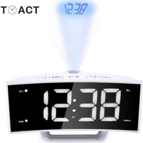 Fm Radio LED Digital Clock Table Projector Electronic Watch Desk Nixie Clock With Time Projection Alarm Clock For Bedroom Decor