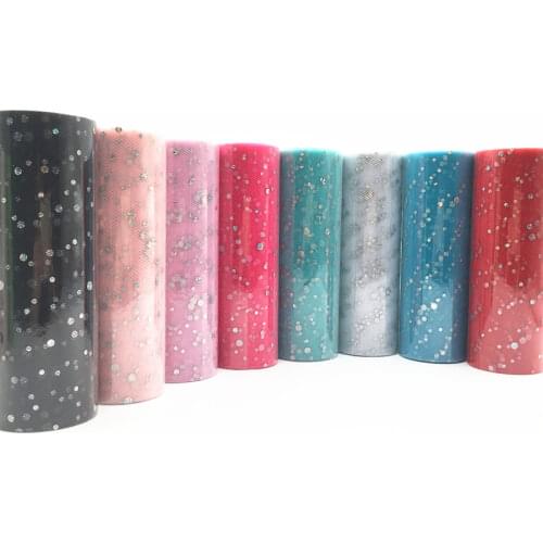 Glitter Sequin 9.2M Tulle Roll 10Yards 15cm Spool Tutu Wedding Decoration Organza Laser DIY Craft Birthday Party Supplies