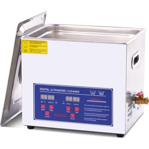 240W 10L PS-40A Stainless Ultrasonic Gun Cleaner with Heater Timer Ultrasound Washer for Bullets Shell Hardware PCB Metal Parts