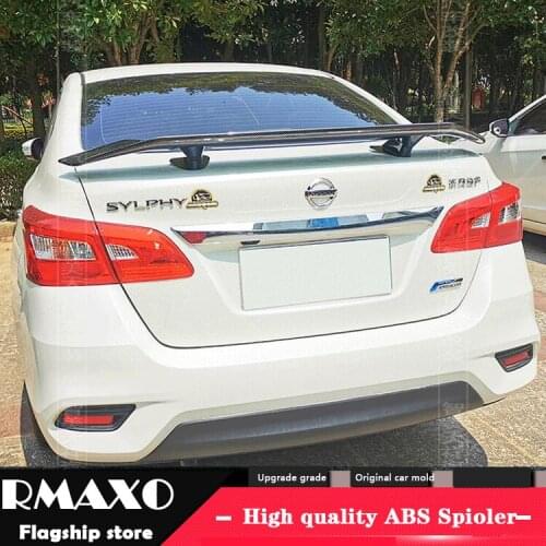 For Nissan Sentra Sedan Universal TF Spoiler 2001-2018 SYLPHY Spoiler ABS plastic Material Car Rear Wing Color Rear Spoiler