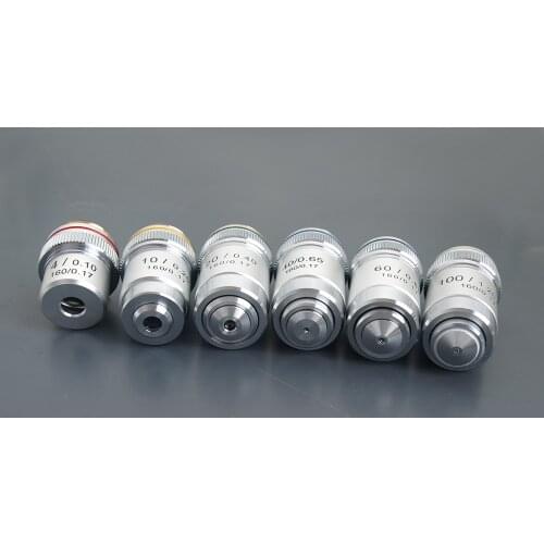 4X 10X 20X 40X 60X 100X High Quality Microscope Objective Lens Achromatic Objective Laboratory Biological Microscope parts