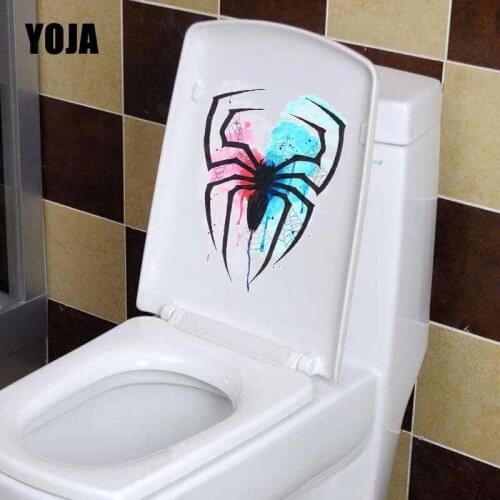 YOJA 15.7X23.6CM Funny Pattern Bedroom Home Decor Wall Sticker Toilet Decal Cartoon Spider T5-1252